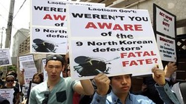 Demonstrators protest Lao's repatriation of 9 orphans
